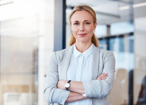 Smiling woman in an office