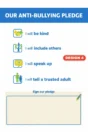 Anti-Bullying Week poster Design 4 – Our Anti-Bullying Pledge classroom poster with space for pupil signatures