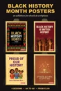 Black History Month posters for UK schools and workplaces – four printed poster designs, A4 to A0