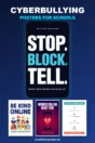 Cyberbullying poster collection – four printed online safety and cyberbullying posters for UK schools