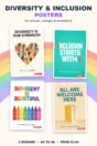 Diversity and inclusion posters for schools and workplaces – four printed diversity poster designs, A4 to A0