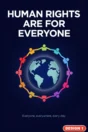 Human rights poster Design 1 – Human rights are for everyone: people holding hands around the globe