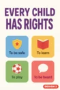 Human rights poster Design 2 – Every child has rights: to be safe, to learn, to play, to be heard