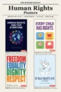Human rights posters for schools and workplaces – four printed human rights poster designs, A4 to A0