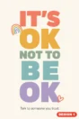 It’s OK not to be OK poster Design 1 – rainbow typography: talk to someone you trust