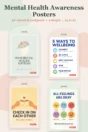Mental health awareness posters for schools and workplaces – four printed mental health poster designs, A4 to A0