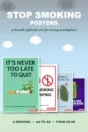 Stop smoking posters – four printed stop smoking and no smoking poster designs for workplaces and schools, A4 to A0