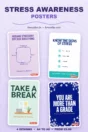 Stress awareness posters for schools and workplaces – four printed stress awareness poster designs, A4 to A0